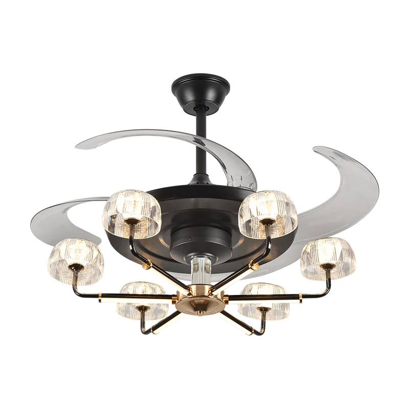 Afralia™ Chandelier Ceiling Fan with Remote Control Light Fixture