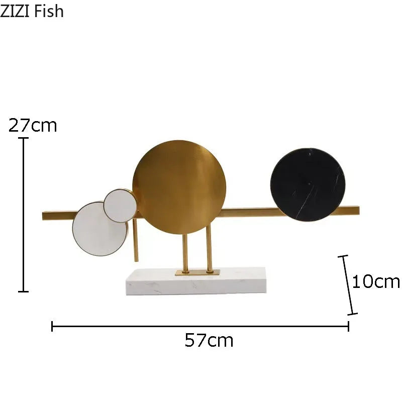 Afralia™ Circular Marble Sculpture on Base for Desk Decoration & Room Aesthetics