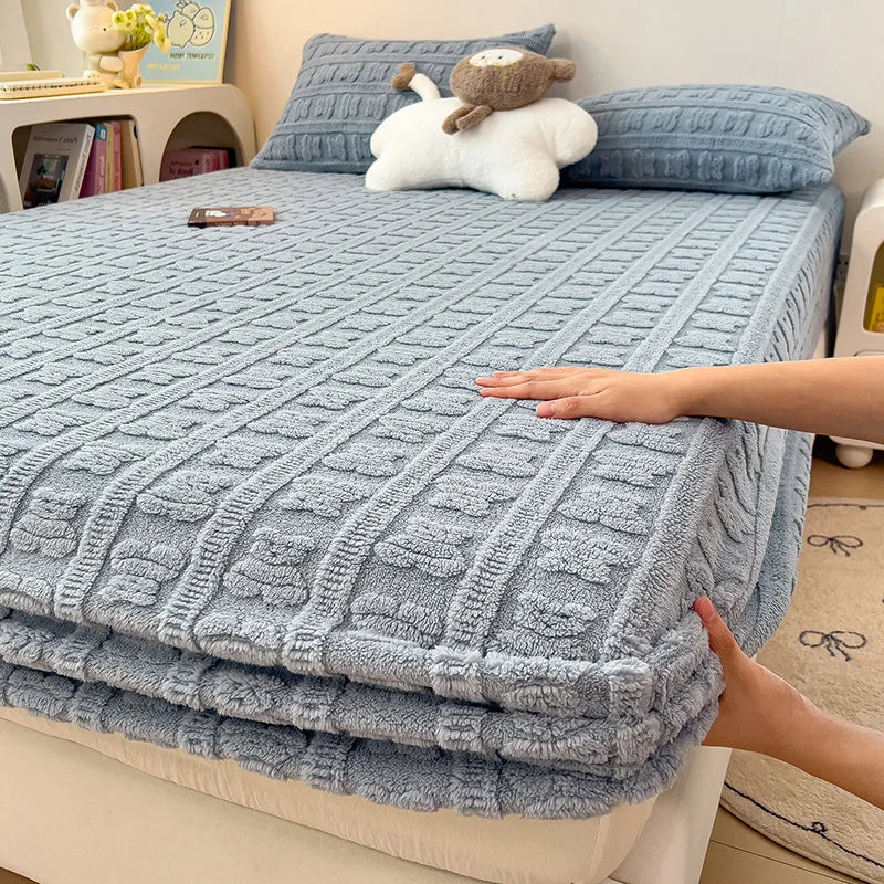 Afralia™ Taffeta Jacquard Bear Fitted Mattress Cover Queen Protector