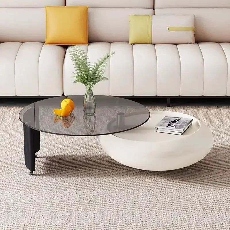 Afralia™ Luxury Tempered Glass Coffee Table - Italian Round High-Grade