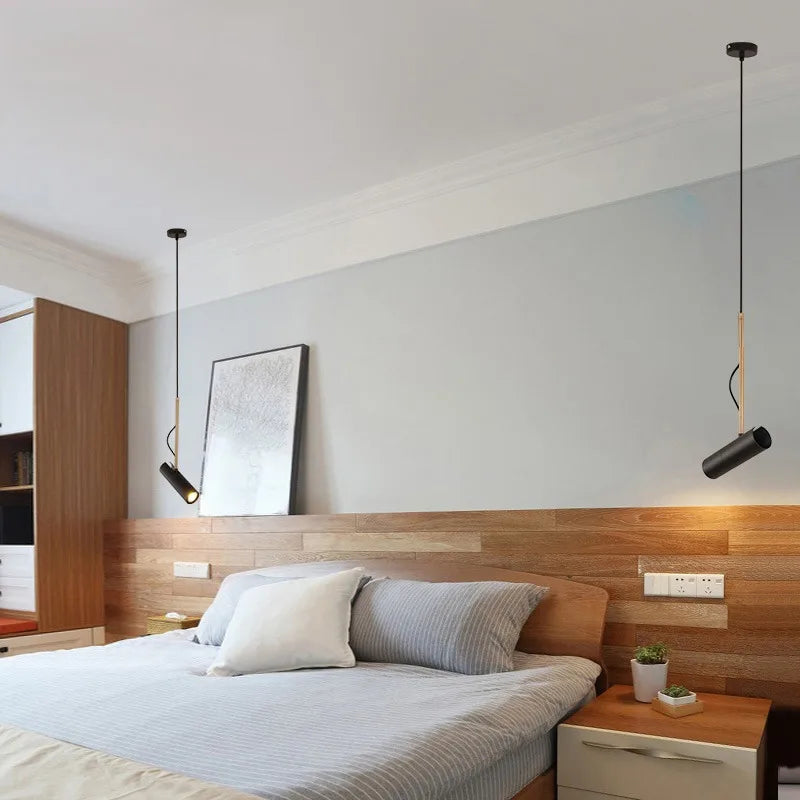 Afralia™ Nordic Black Chandelier: Minimalist Adjustable Hanging Lamp for Bedroom, Bar, Restaurant