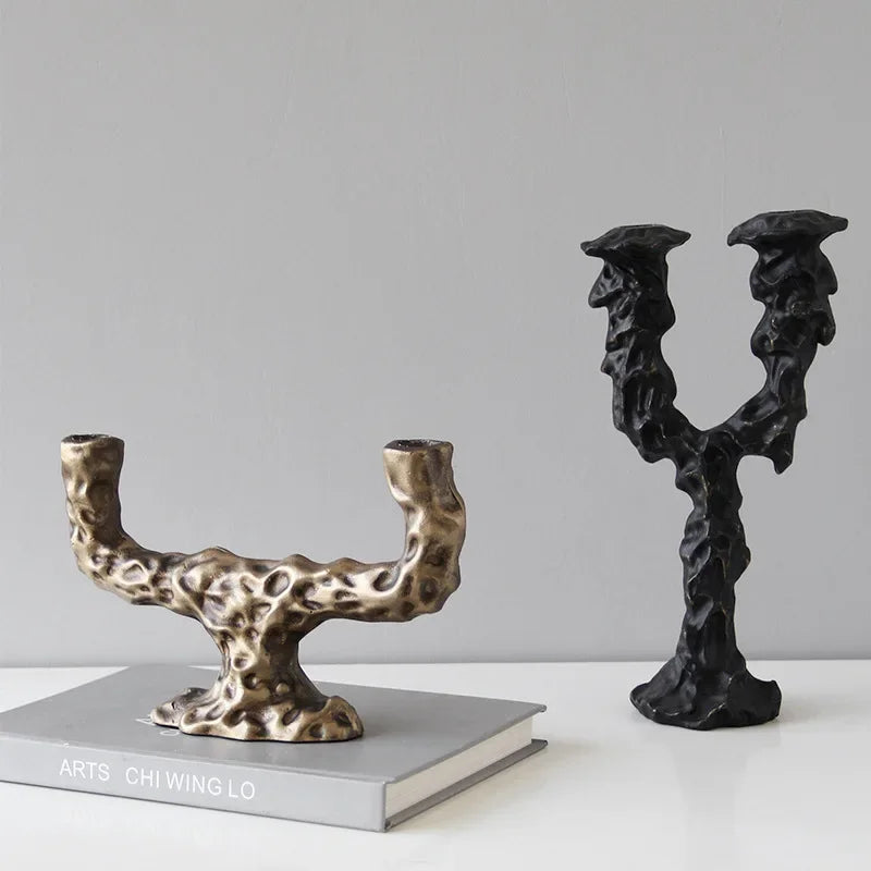Vintage Resin Candlestick Candelabrum by Afralia™ - Home Decor & Wedding Accent