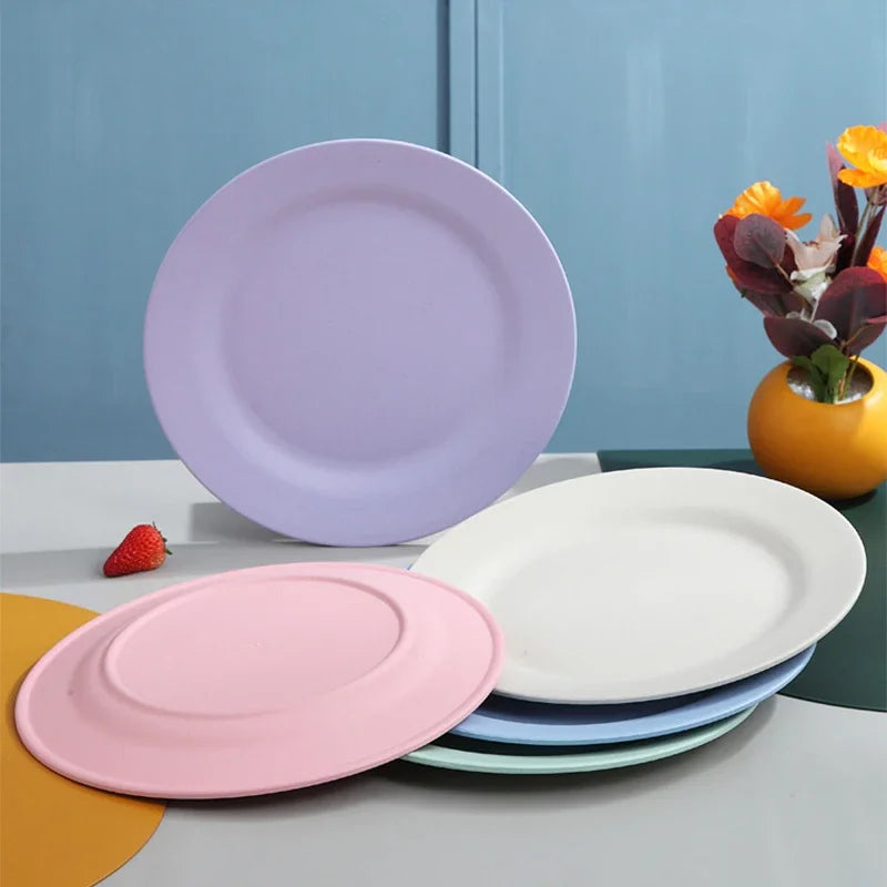 Afralia™ Wheat Straw Dinner Plates Set | Unbreakable Lightweight Reusable Plastic Plate