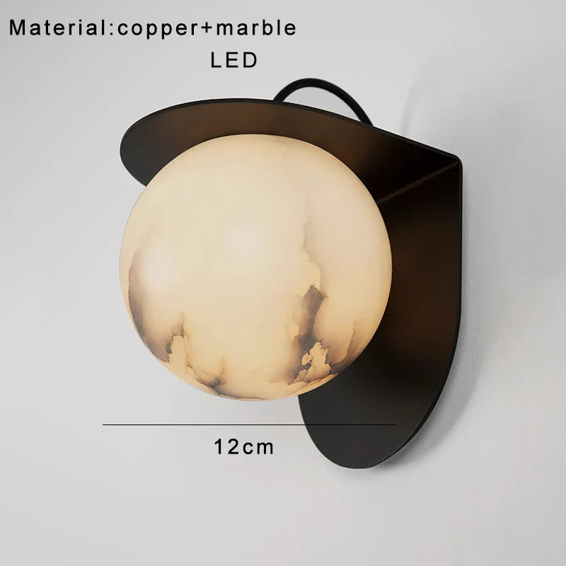 Afralia™ Round Marble Wall Sconce Lamps for Luxury Home Decor