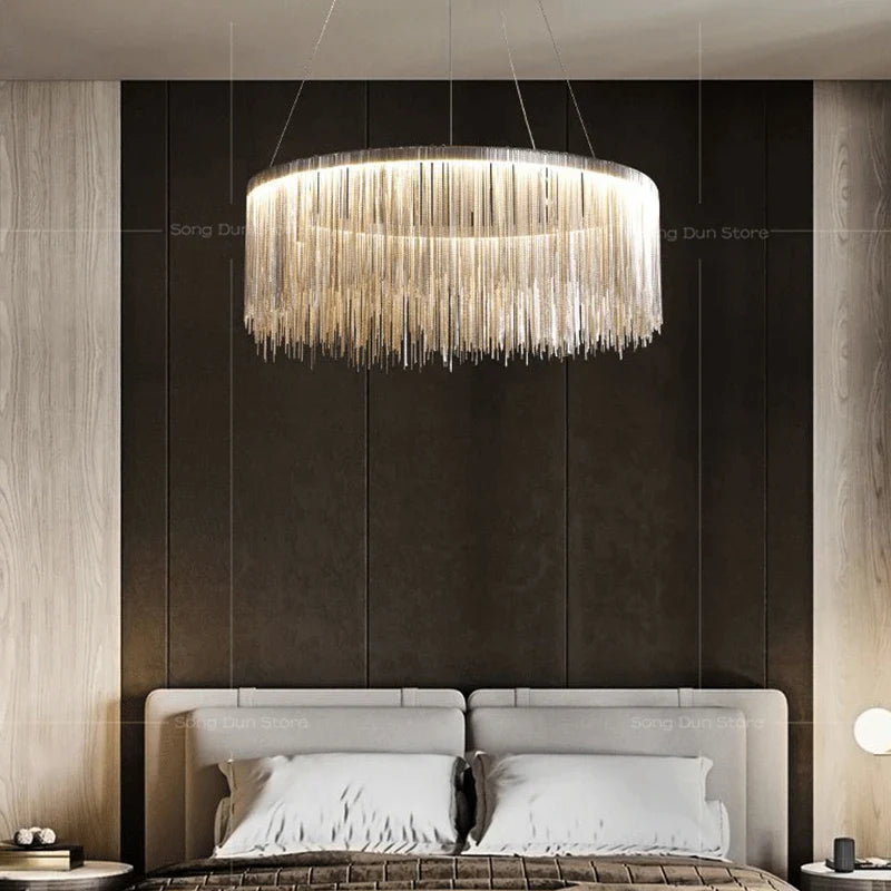 Afralia™ Tassel Chandelier: Postmodern Creative Lighting for Living Room, Dining Room, Bedroom, and Clothing Store