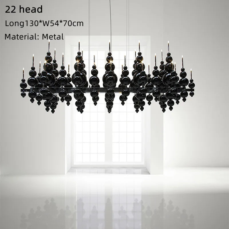 Afralia™ Black Gourd Pendant Chandelier for Dining Living Bedroom - Modern Ceiling Light