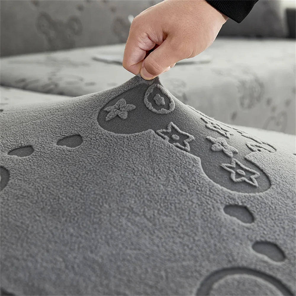 Afralia™ Thick Velvet Sofa Cover: 1/2/3/4 Seats Stretch Slipcover Protector