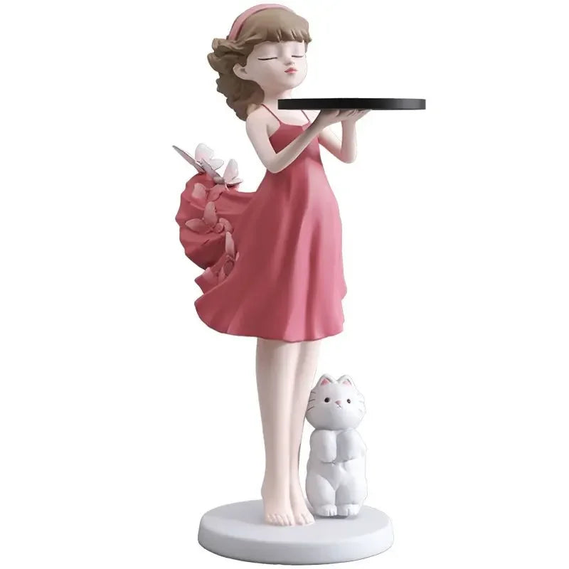 Afralia™ Nordic Fiberglass Female Statue Home Decoration Floor Sculpture