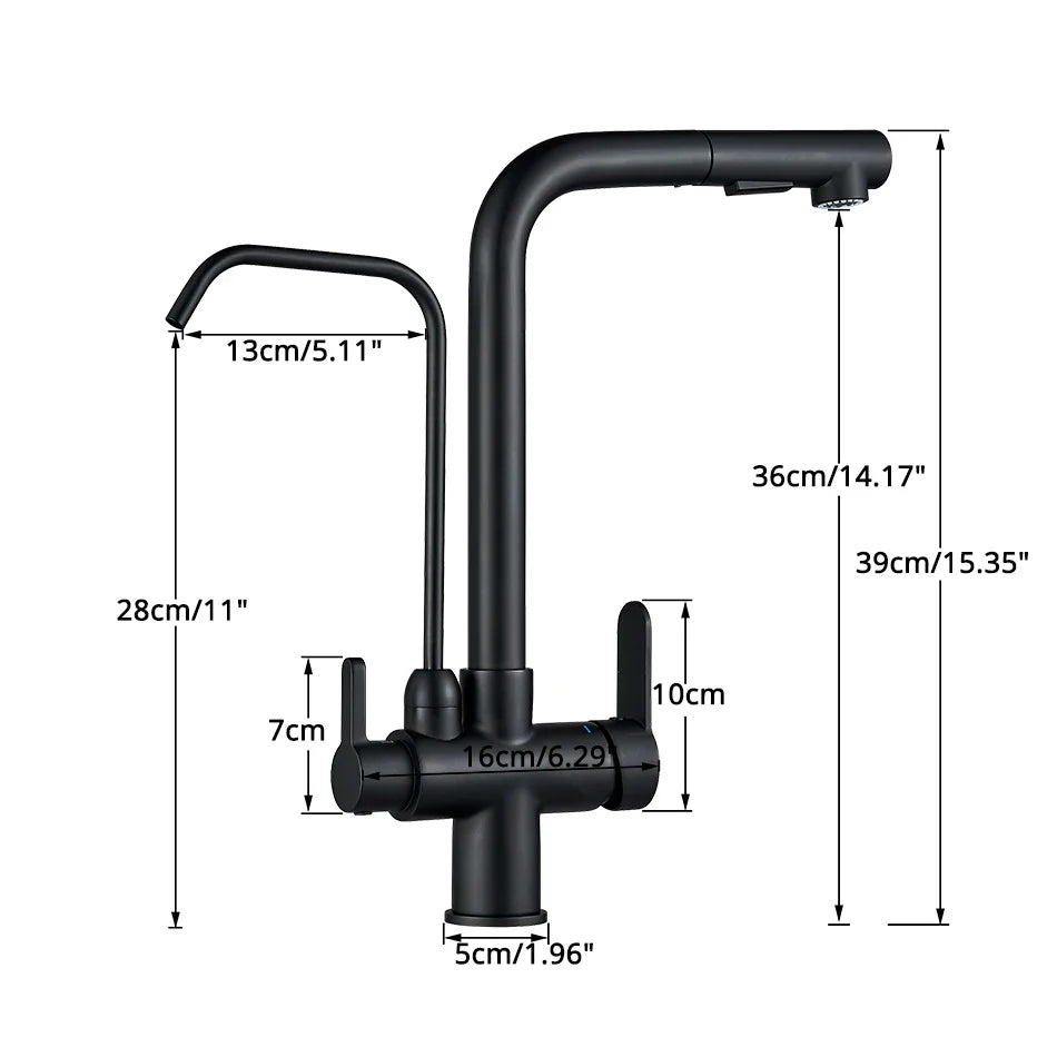 Afralia™ Dual Handle Waterfilter Kitchen Faucet for Rotation Water Purification.