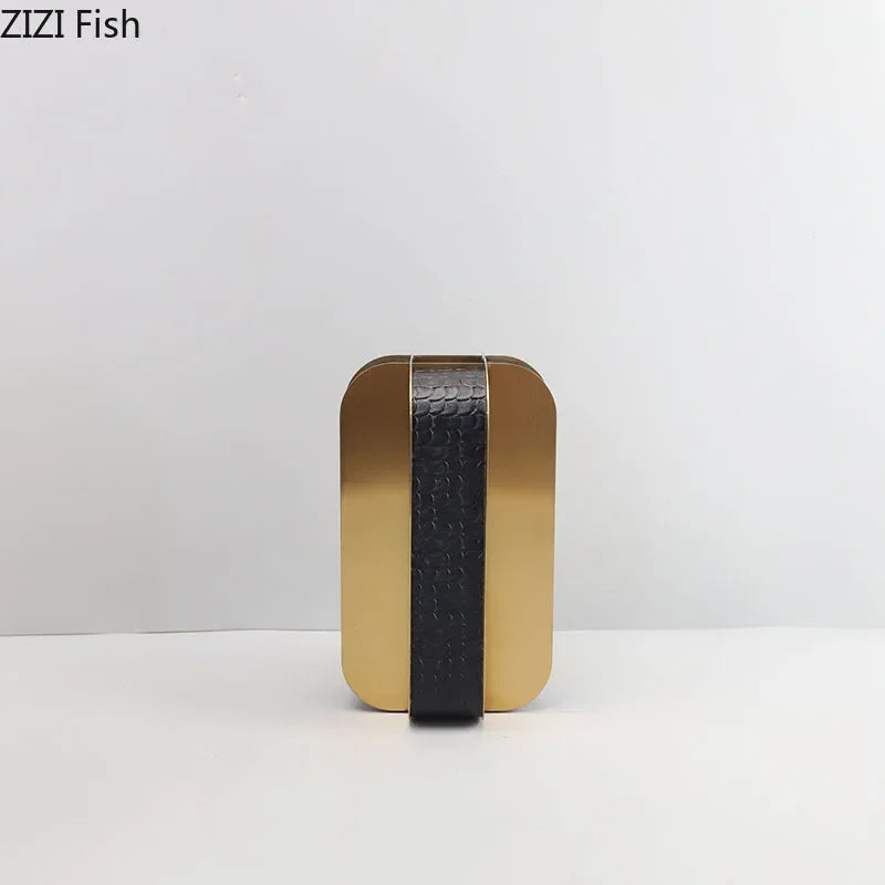 Afralia™ Golden Geometry Vase Artificial Flower Desk Decor - Leather Floral Room Aesthetic