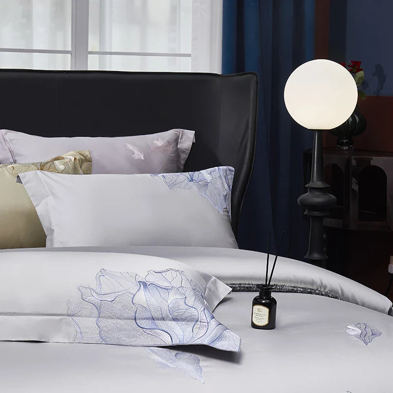 Afralia™ Luxury Floral Embroidery Bedding Set - 4Pcs