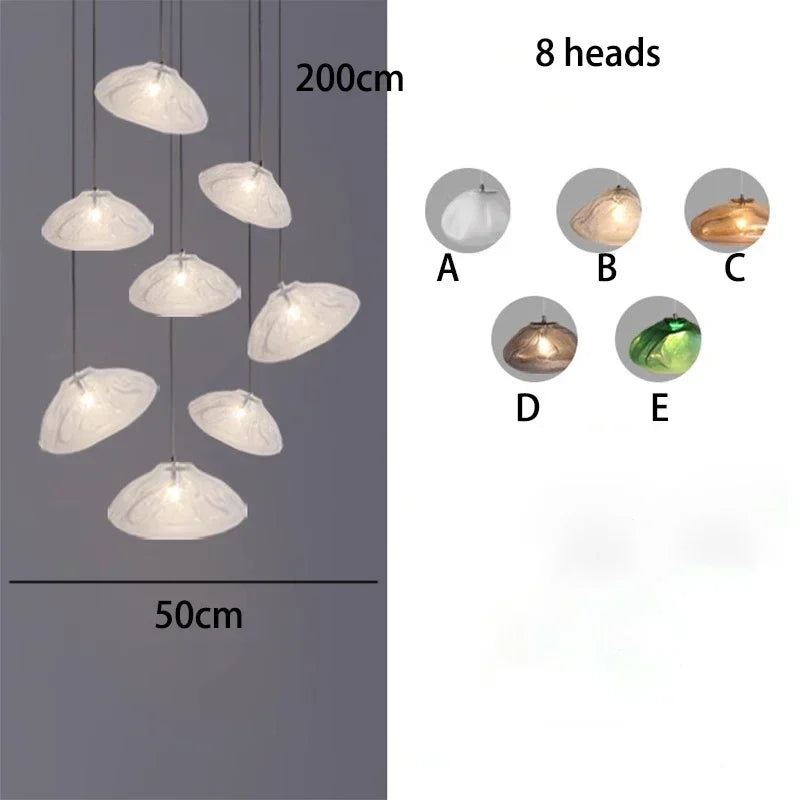 Afralia™ Crystal Chandelier Stair Pendant Lamp | Modern Living Room Lighting Fixture