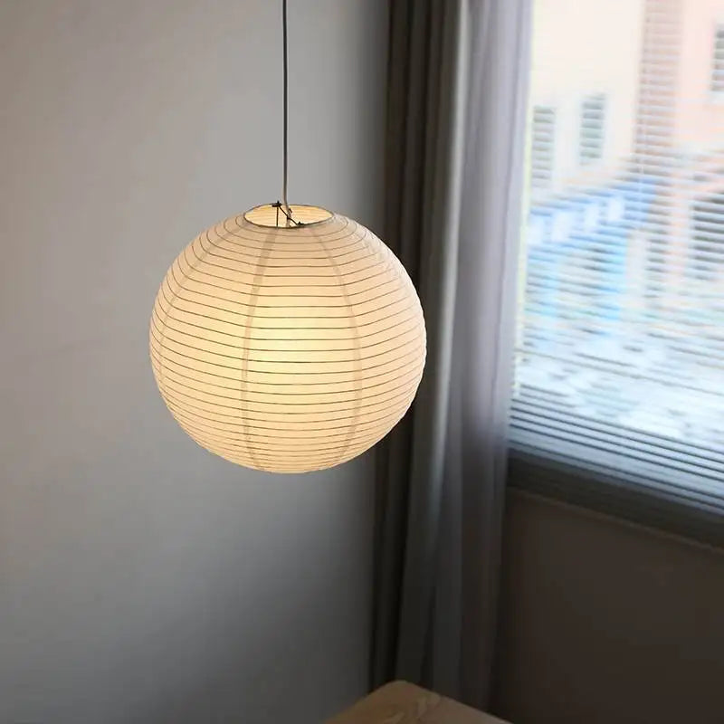 Afralia™ Akari Rice Paper Pendant Lights - Handwoven LED Hanging Lamp for Home Décor