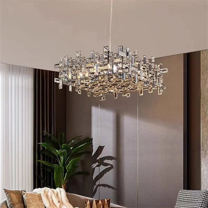 Afralia™ Crystal Chandelier: Luxury Modern Lighting for Living Room, Dining Room, Office, Villa