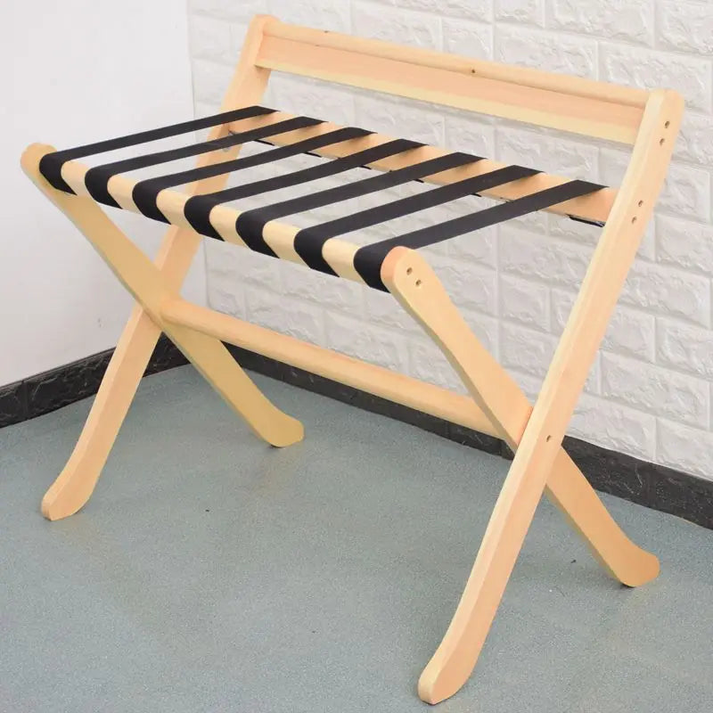 Afralia™ Folding Luggage Rack with Storage Shelf - Heavy-Duty Solution for Guest Room