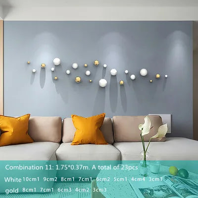 Afralia™ Gold Ball Wall Hanging Ornaments Spherical Crafts Room Decor Display Pendants