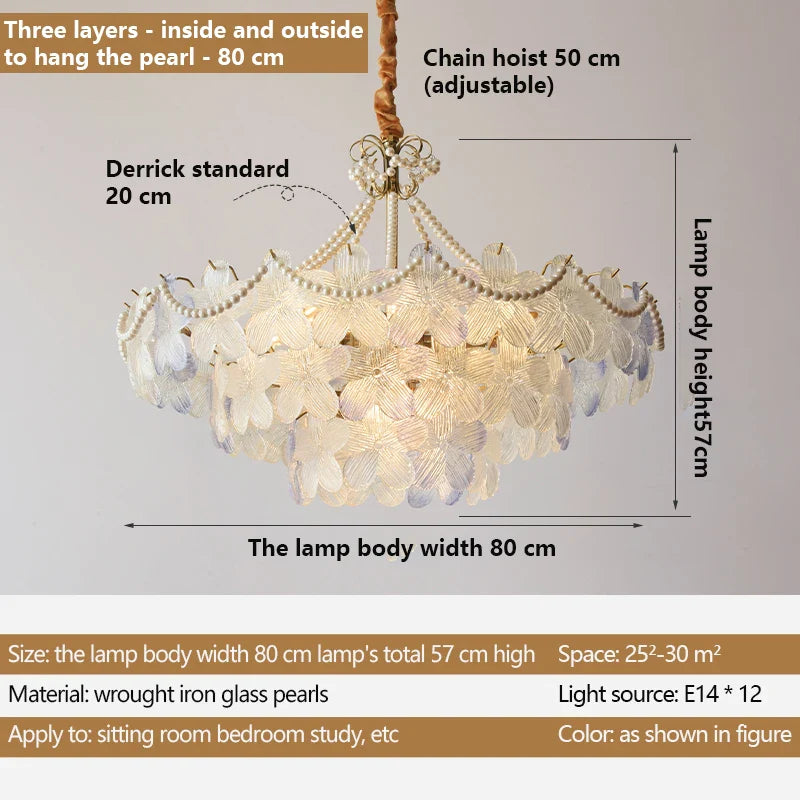 Afralia™ Crystal Snow Petals Chandelier | Modern French Living Room Lighting