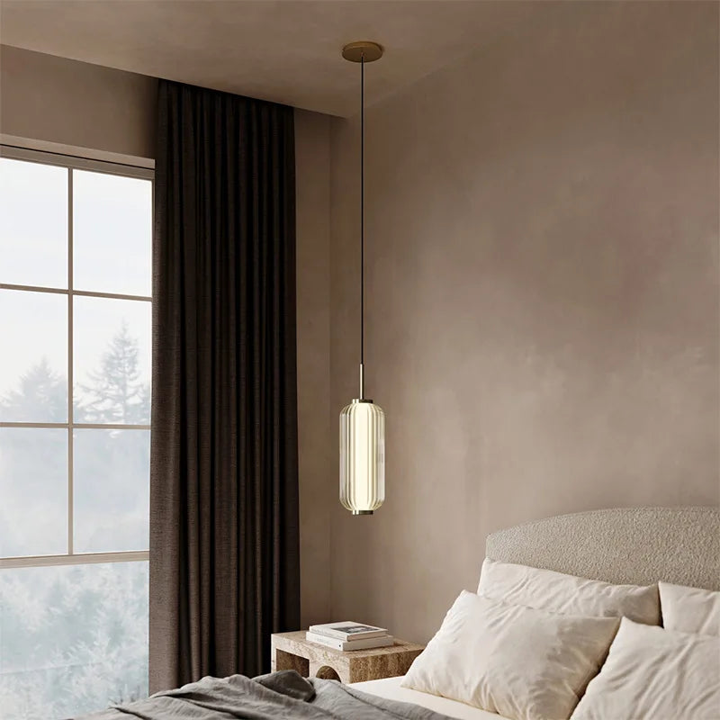 Afralia™ Postmodern Glass Pendant Lamp for Bedroom Study Living Room