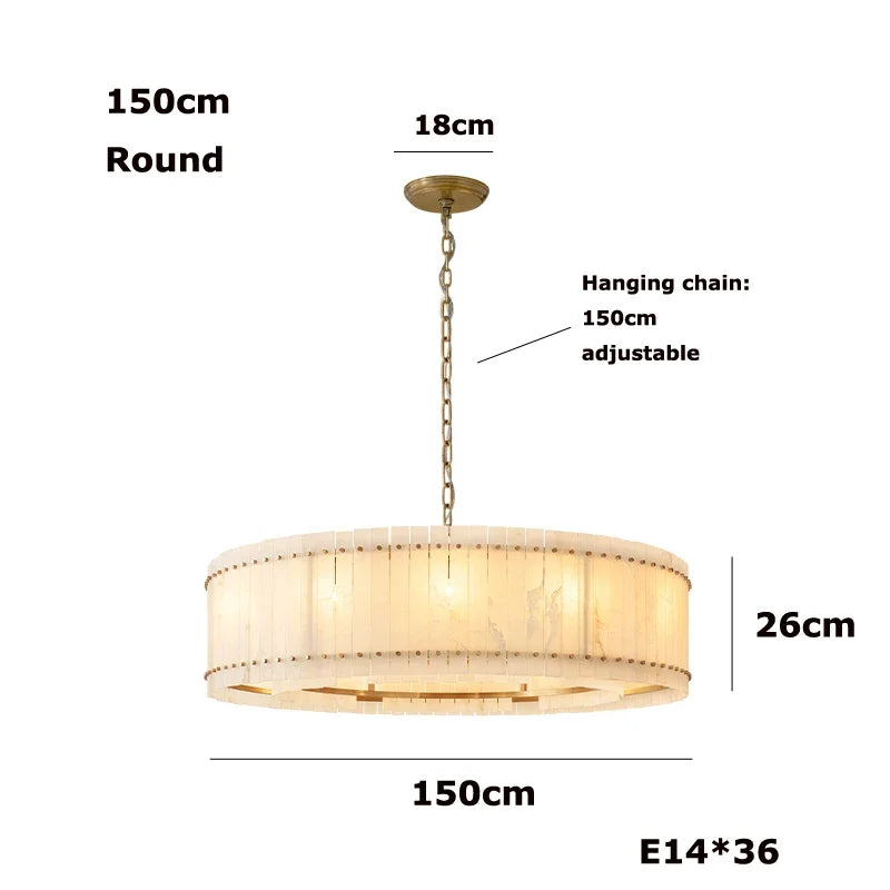 Afralia™ Marble LED Chandelier Ceiling Light Dimmable Fixture for Living Room