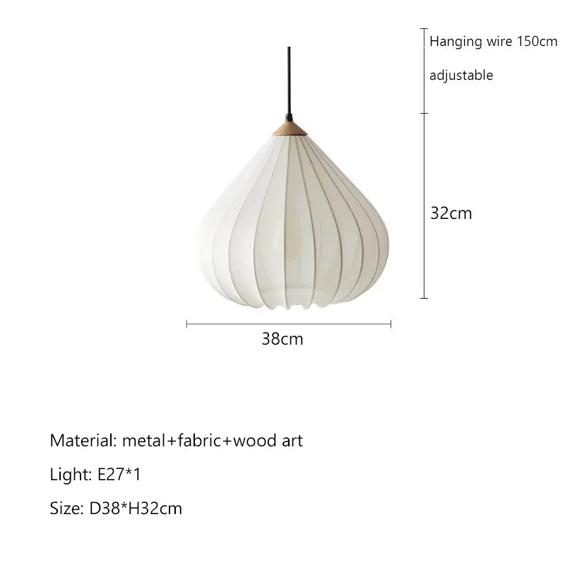 Afralia™ Wabi Sabi Fabric Chandelier: Nordic Minimalist Design, LED Pendant Lamp for Dining Room