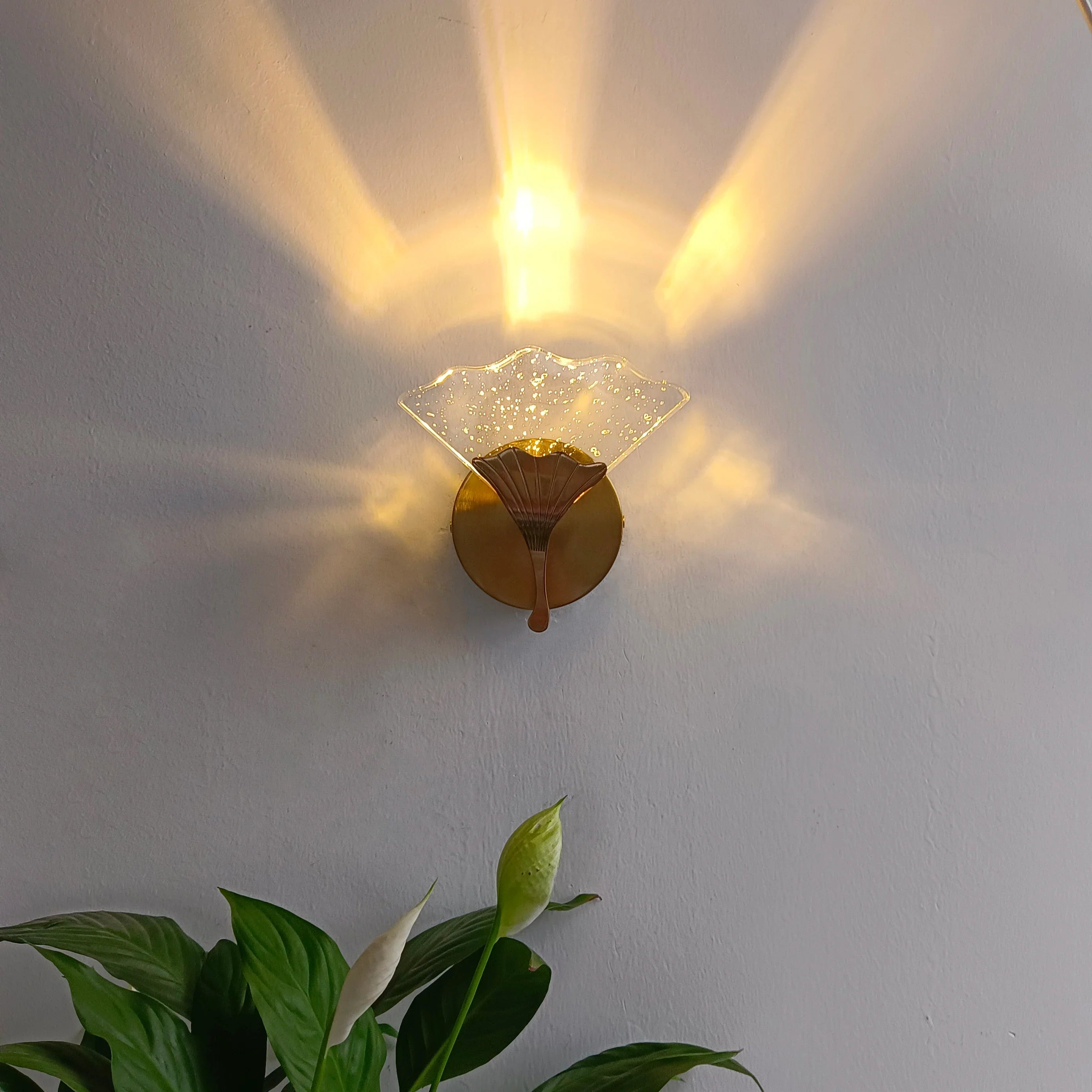 Afralia™ Ginkgo Leaf LED Crystal Wall Lights for Home Decor and Lighting