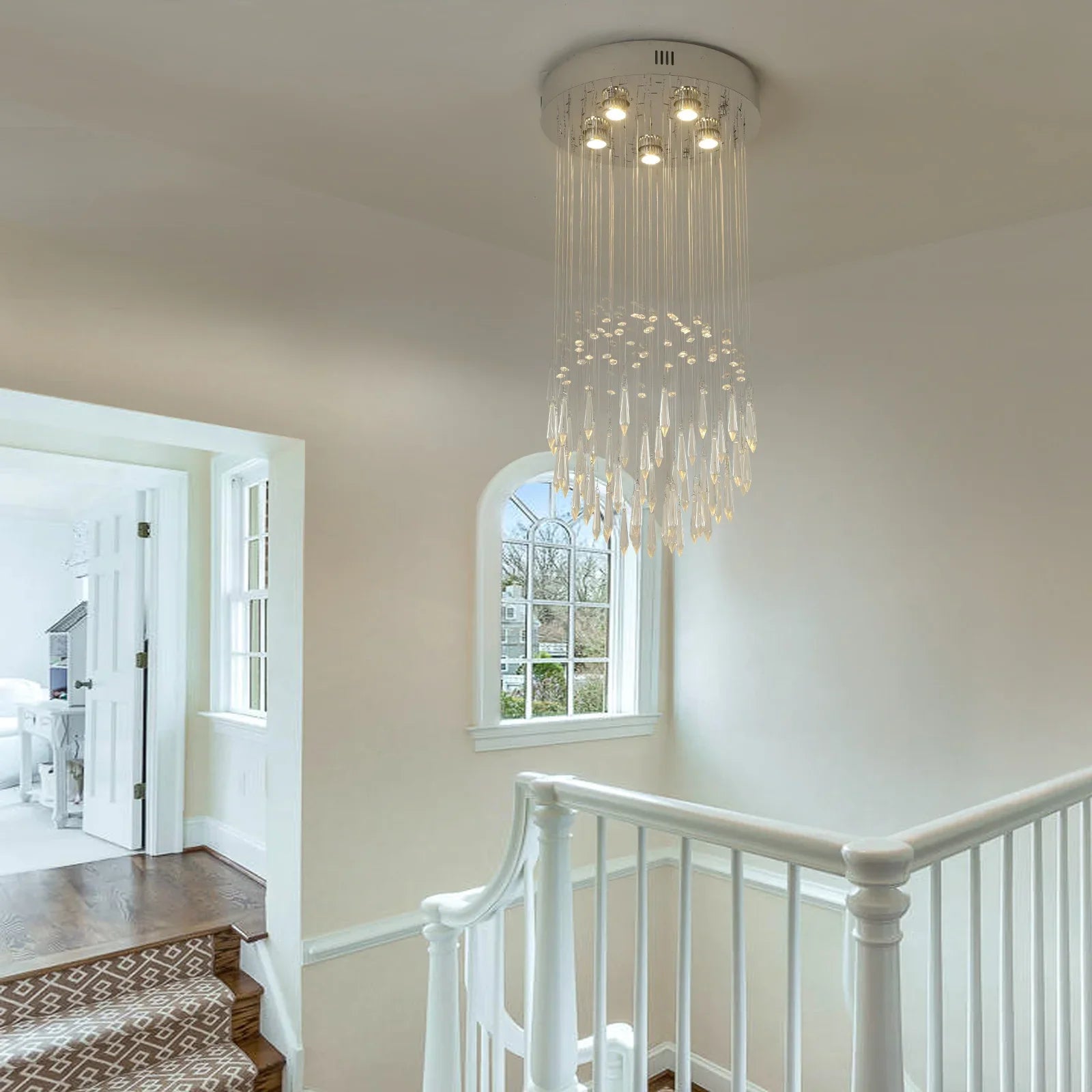 Afralia™ Crystal Ring Pendant Chandelier: Modern Ceiling Light for Living & Dining Room