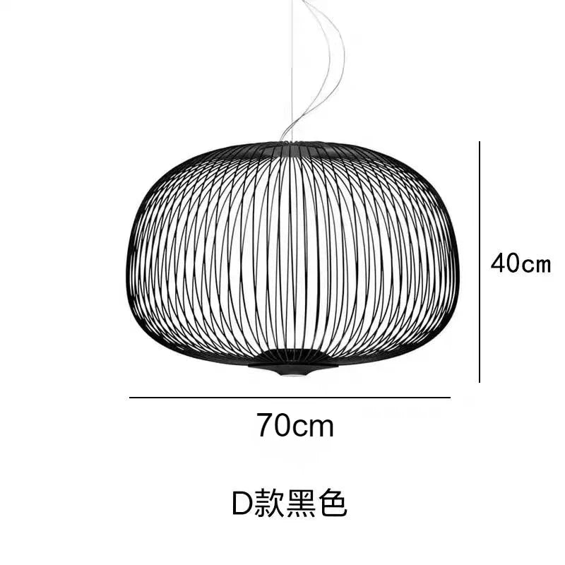 Afralia™ Spokes Pendant: Minimalist Birdcage Hanging Light for Villa, Lobby, Staircase & Home Decor