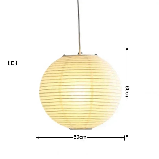 Afralia™ Japanese Wabi Sabi Pendant Light LED E27 Noguchi Akari Rice Paper Ceiling Hanging