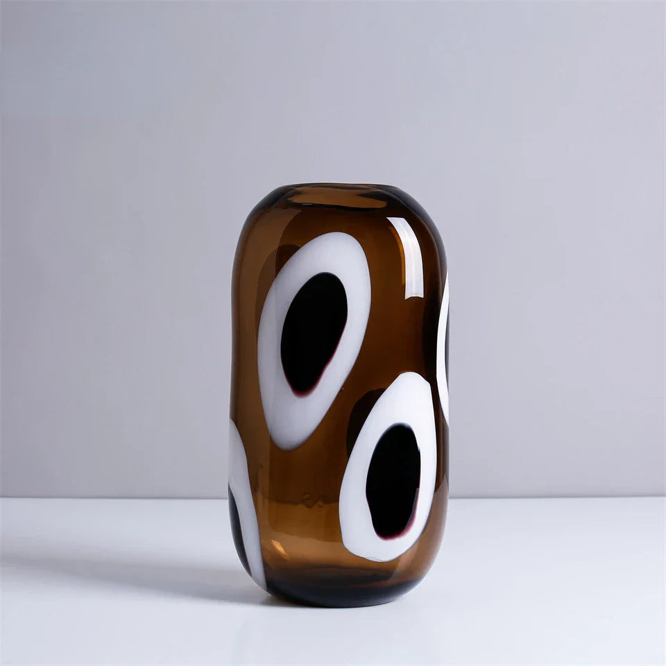 Afralia™ Transparent Spot Pattern Glass Vase for Home Decoration