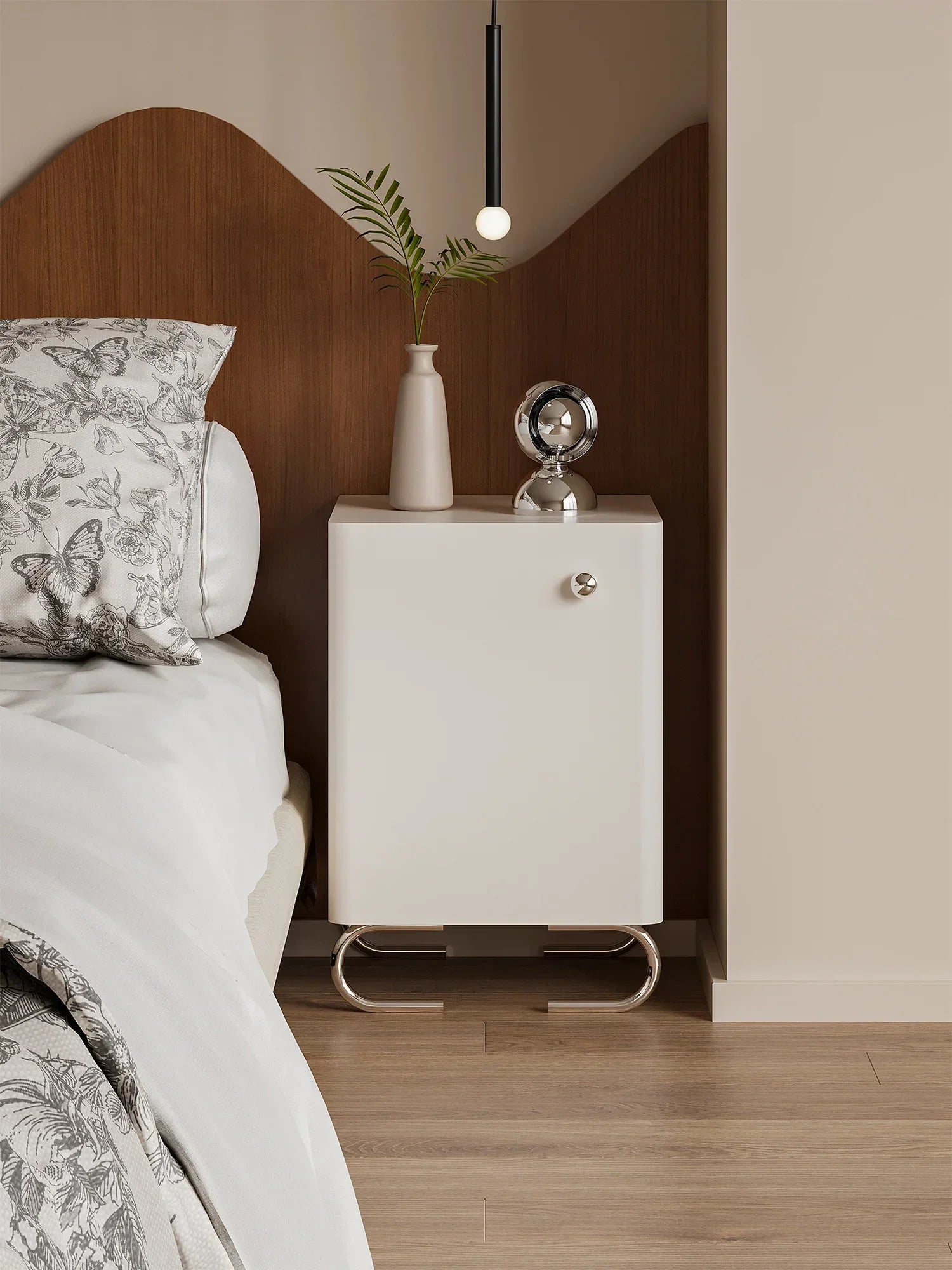 Afralia™ Luxury Italian Designer Bedside Table Wall Cabinet for Bedroom & Living Room Storage