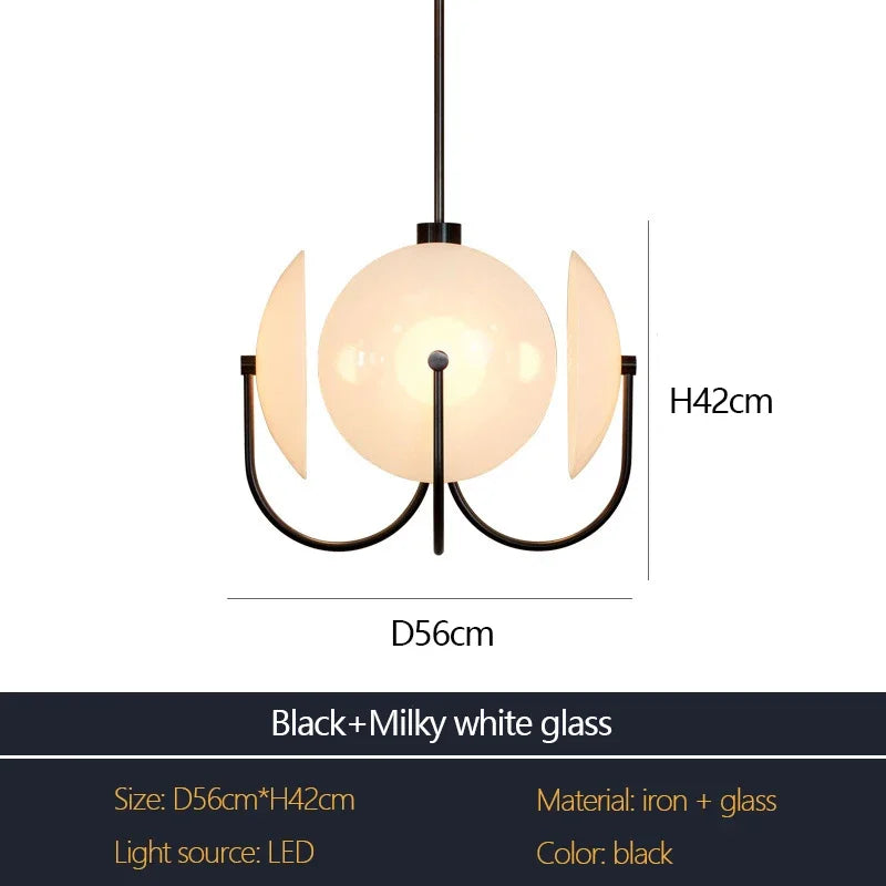 Afralia™ Nordic Glass Chandelier with LED for Living Room Bedroom Lighting