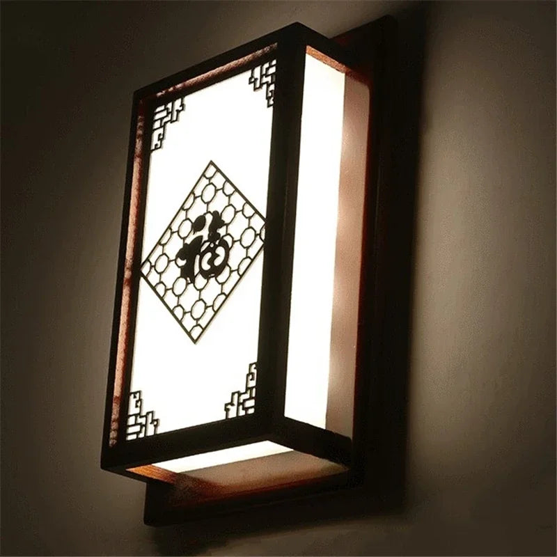 Afralia™ Wooden Ceiling Lights: Modern Chinese Style, Solid Wood Lamps for Living Room and Bedroom