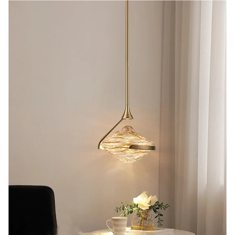 Minimal Glass Pendant Lamp Modern Design for Bedroom and Study - Afralia™