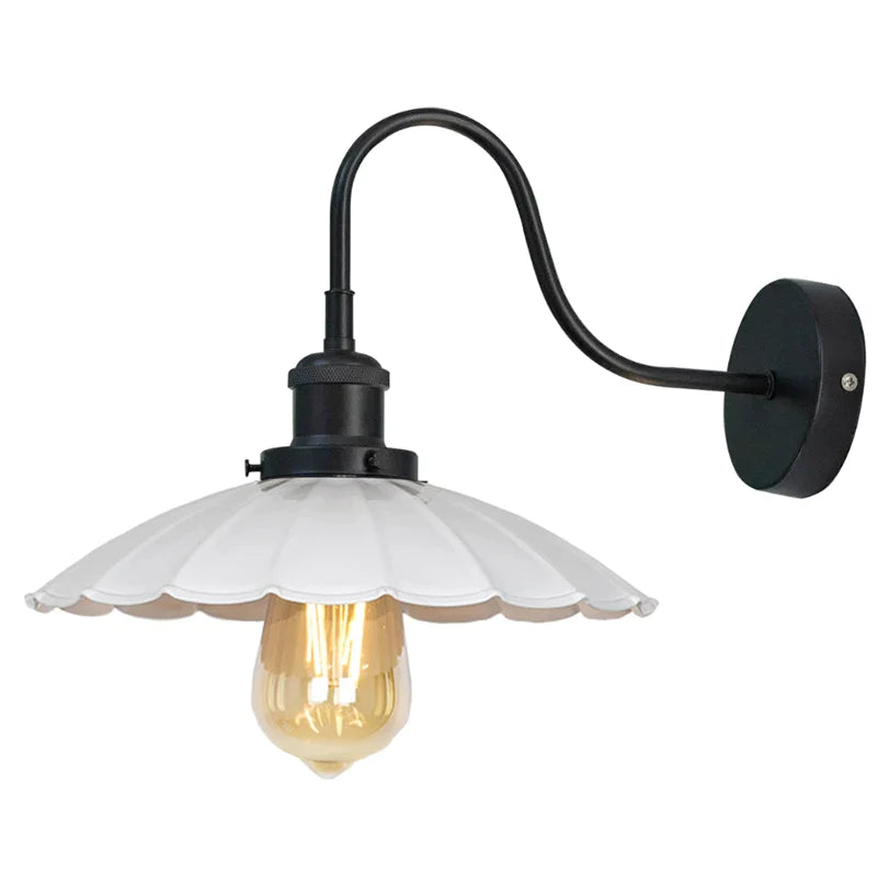 Afralia™ Vintage Black Gooseneck Barn Light Wall Sconce E27 Industrial Farmhouse Wall Mount Lamp