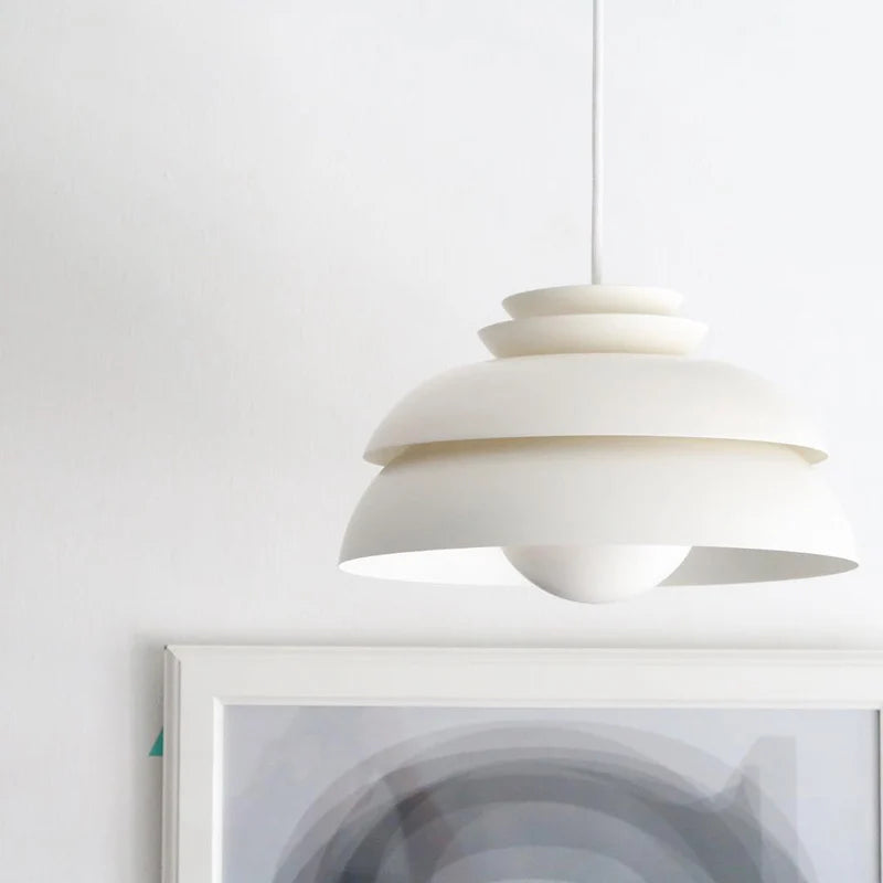 Afralia™ Round White Pendant Light: Nordic Style, Creative Design for Restaurants, Bars