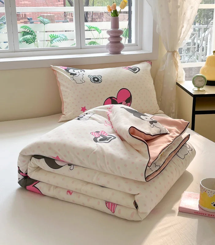 Afralia™ Cartoon Printed Summer Lightweight Cooling Blanket for Kids and Students.