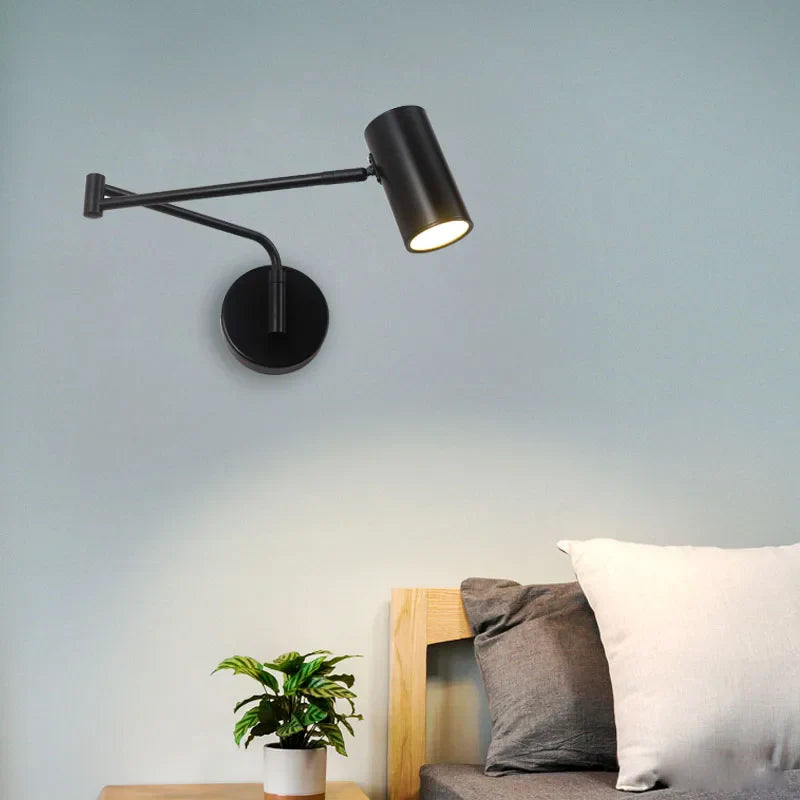 Afralia™ Acrylic Iron LED Wall Lamp Modern Rotate Black Stair Light