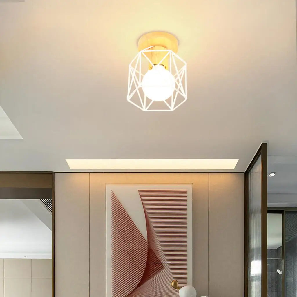 Afralia™ Wrought Iron Industrial Ceiling Light Fixture Vintage Lighting for Corridor Kitchen Balcony