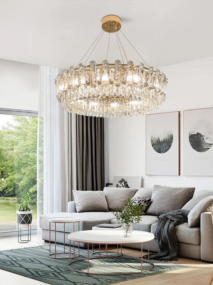 Afralia™ Nordic Crystal LED Dimmable Ceiling Pendant Lights for Luxury Home Decor