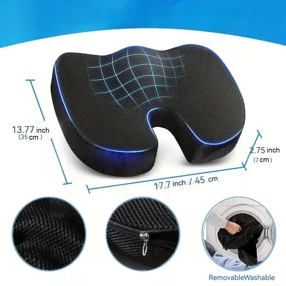 Afralia™ Memory Foam Office Chair Cushion for Hemorrhoids, Ergonomic Design for Comfort and Support