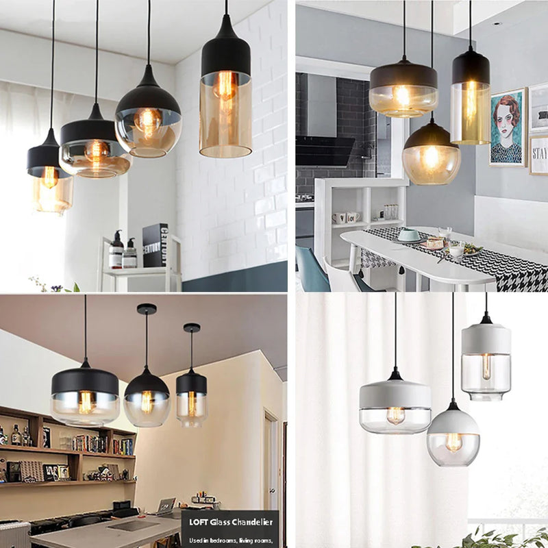 Afralia™ Glass Pendant Lamp: Modern Lighting for Kitchen, Living Room, Restaurant & Hotel