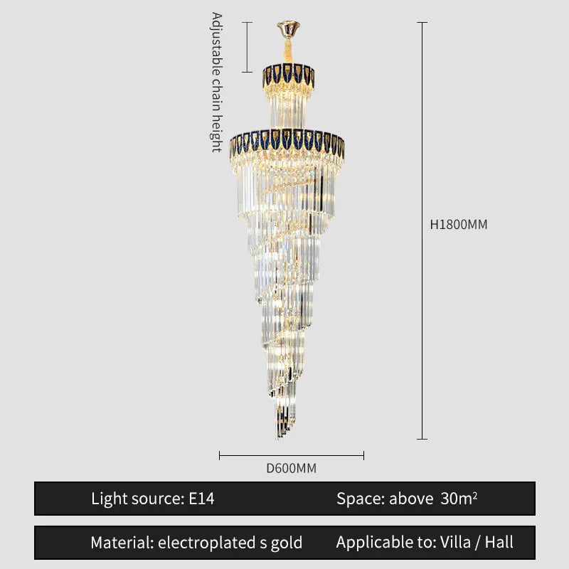Afralia™ Crystal Chandelier: Elegant Villa Living Room Lighting