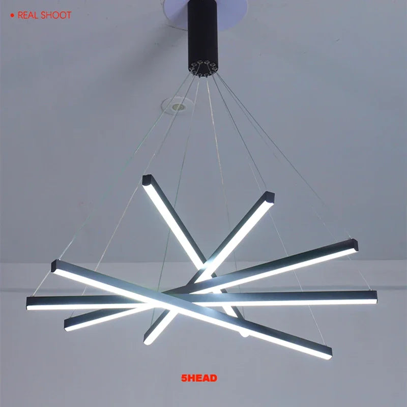 Afralia™ Stair Chandelier LED Dimmable Modern Light Fixture for High-Rise Living Space