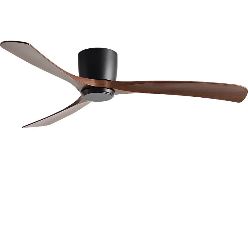 Afralia™ Black Modern Low Profile DC Ceiling Fan with Remote Control, Strong Airflow