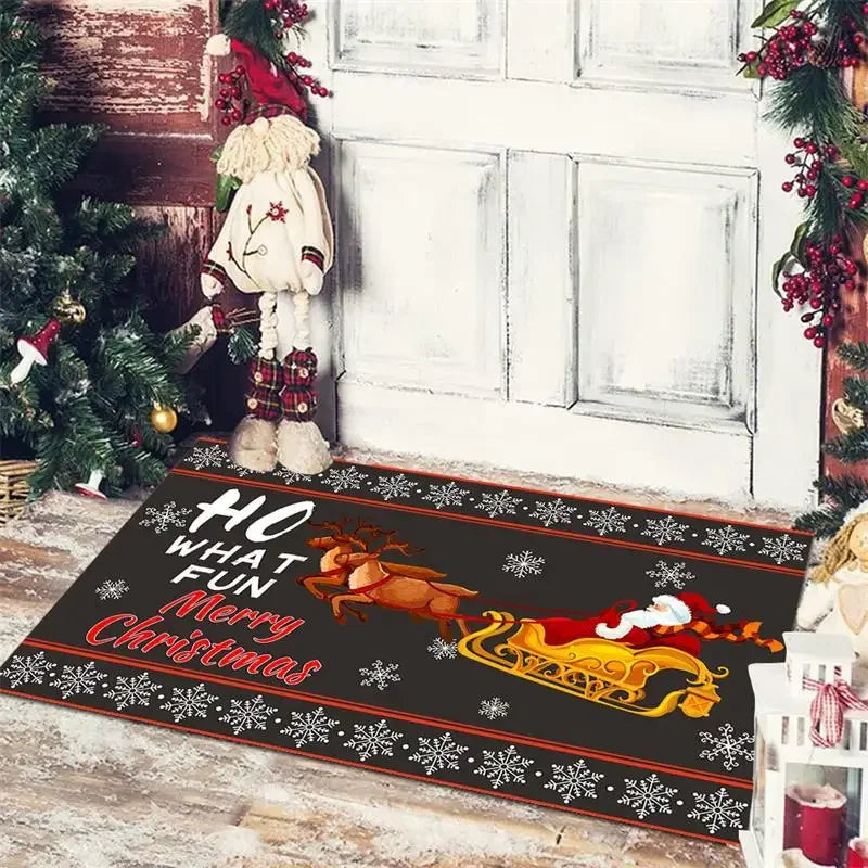 Afralia™ Christmas Snowman Non-slip Floor Mat
