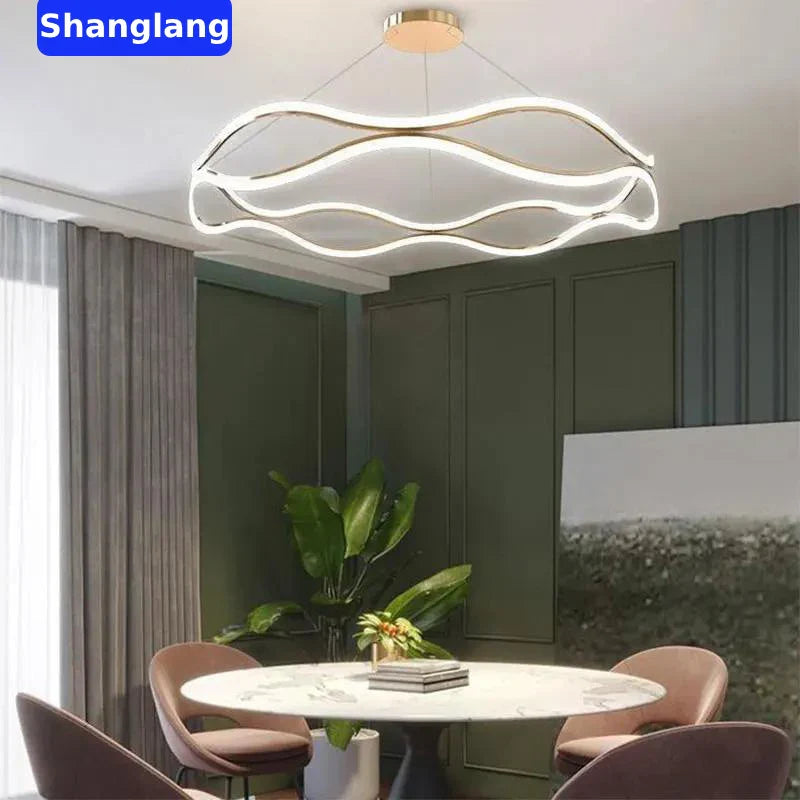 Afralia™ Luxury Ring LED Pendant Light Chandelier for Living Dining Bedroom Home Decor