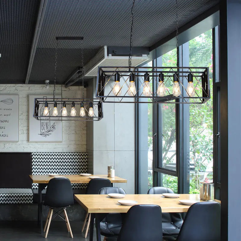 Afralia™ Industrial Chandelier Retro Loft Bar Restaurant Pendant Lamp Ceiling Lamp