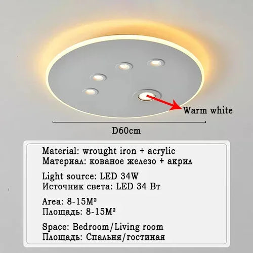 Afralia™ Modern Round LED Ceiling Lights for Home Lighting in Black and White