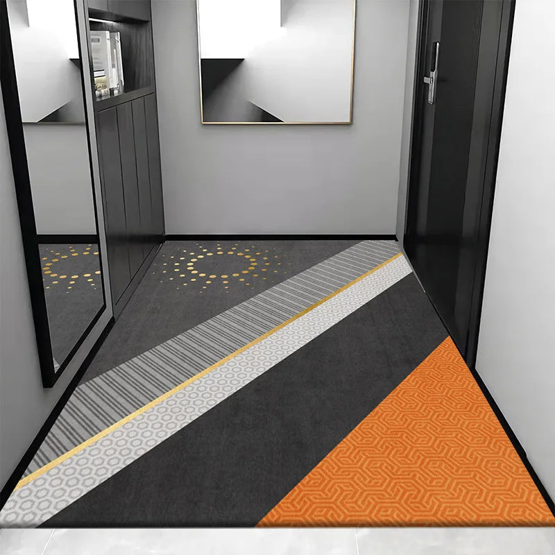 Afralia™ Grey Crystal Velvet Entrance Rug - Luxe Absorbent, Anti-Slip, Easy-Clean Living Room Carpet