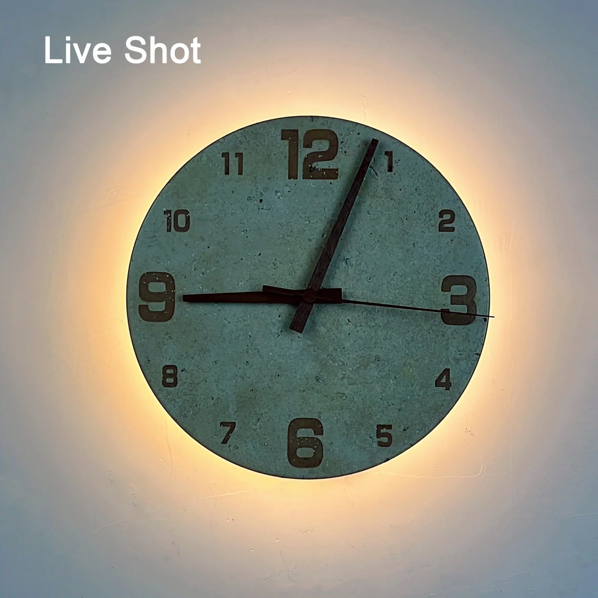 Afralia™ Yellow Marble Circular Wall Clock Light for Living Room and Restaurant